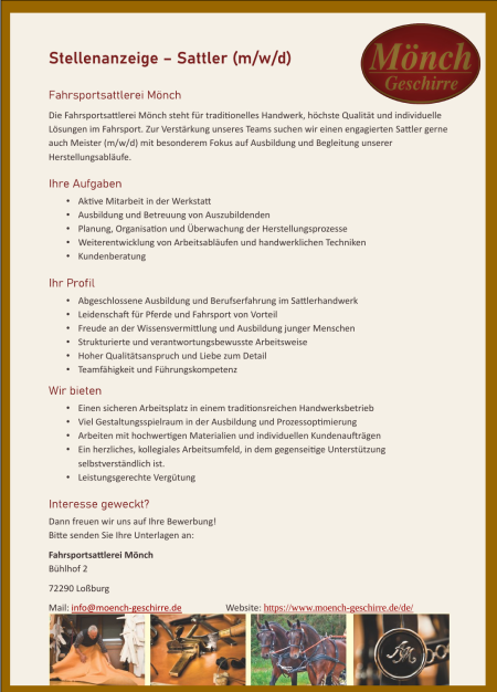 Stellenanzeige m